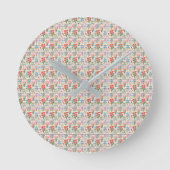 Modernes Muster der Aquarellfarben-Blume Runde Wanduhr (Vorderseite)
