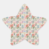 Modernes Muster der Aquarellfarben-Blume Stern-Aufkleber (Vorderseite)