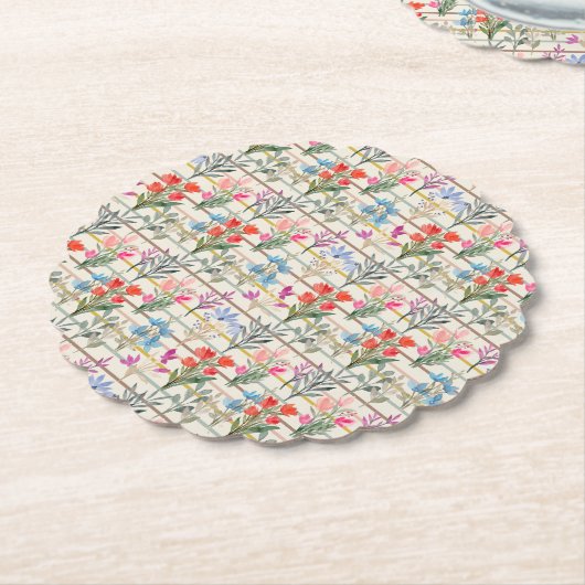 Modernes Muster der Aquarellfarben-Blume Untersetzer (angewinkelt)