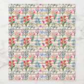 Modernes Muster der Aquarellfarben-Blume Weinetikett (Einzelnes Label)