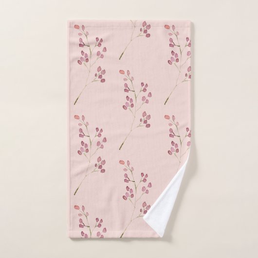 Modernes Muster der Aquarellroten Blume Badhandtuch Set (Handtuch)