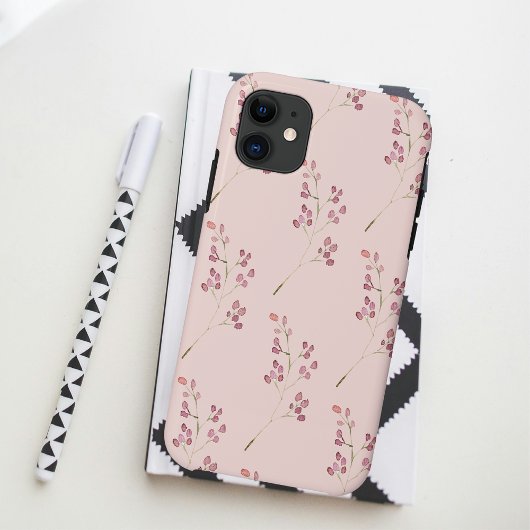 Modernes Muster der Aquarellroten Blume Case-Mate iPhone Hülle