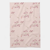 Modernes Muster der Aquarellroten Blume Geschirrtuch (Vertikal)