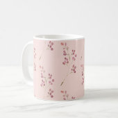 Modernes Muster der Aquarellroten Blume Kaffeetasse (Vorderseite Links)