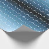 Modernes Muster der Blauen Wave Geschenkpapier (Ecke)