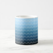 Modernes Muster der Blauen Wave Kaffeetasse (Mittel)