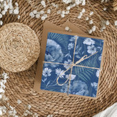 Modernes Muster der blauen Wildblume Geschenkpapier Set