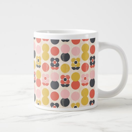 Modernes Muster der Blume des Mittelalters Jumbo-Tasse (Rechts)