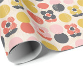 Modernes Muster der Blume Mitte des Jahrhunderts Geschenkpapier (Rolleneckpunkt)