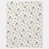 Modernes Muster der Eis-Blau-Blumenblumenblätter Fleecedecke (Vorderseite)