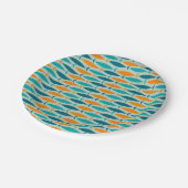 Modernes Muster der Fischstreifen aus dem Mittelal Pappteller (Schrägansicht)