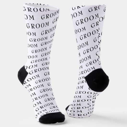 Modernes Muster der Groom-Typografie Socken (Gewinkelt)