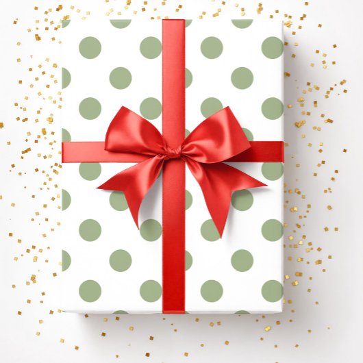 Modernes Muster der grünen Polka-Punkte Geschenkpapier