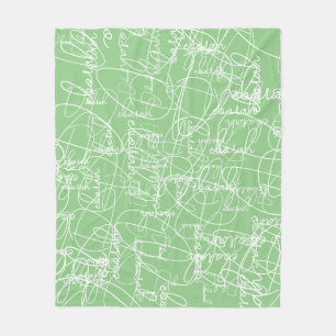 Modernes Muster der Kalligraphie von Signaturen Fleecedecke