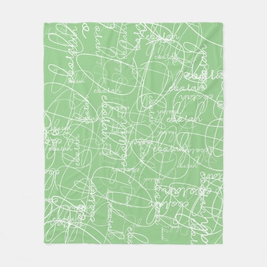 Modernes Muster der Kalligraphie von Signaturen Fleecedecke (Vorderseite)