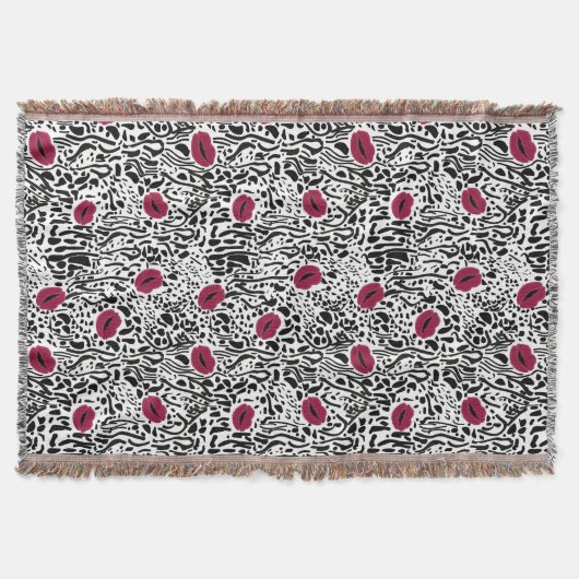 Modernes Muster der Lippenstift-LippenB&W Decke (Vorderseite)