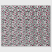 Modernes Muster der Lippenstift-LippenB&W Geschenkpapier (Flach)