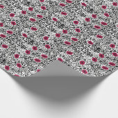 Modernes Muster der Lippenstift-LippenB&W Geschenkpapier (Ecke)