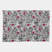Modernes Muster der Lippenstift-LippenB&W Geschirrtuch (Horizontal)