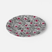 Modernes Muster der Lippenstift-LippenB&W Pappteller (Schrägansicht)