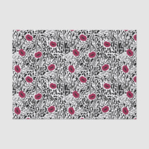 Modernes Muster der Lippenstift-LippenB&W Seidenpapier
