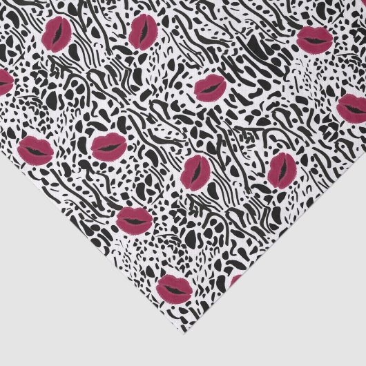 Modernes Muster der Lippenstift-LippenB&W Seidenpapier (Ausschnitt)