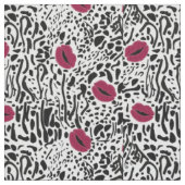 Modernes Muster der Lippenstift-LippenB&W Stoff (Nahaufnahme)