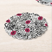 Modernes Muster der Lippenstift-LippenB&W Untersetzer (angewinkelt)
