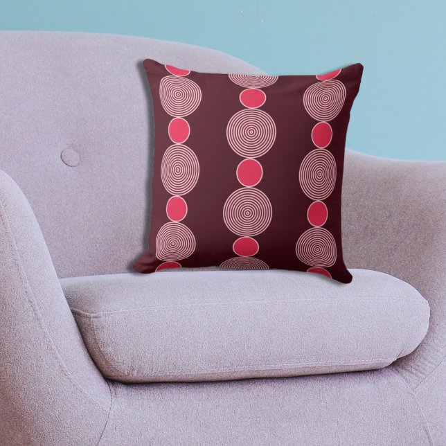 Modernes Muster der rosa Circle Line Kissen (Modern Regular Pink Circle Line Pattern Throw Pillow)