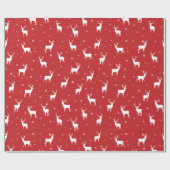 Modernes Muster der Schneeflocken-Rentierfliege Geschenkpapier (Flach)