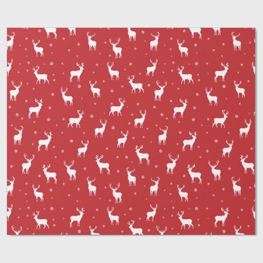 Modernes Muster der Schneeflocken-Rentierfliege Geschenkpapier (Flach)