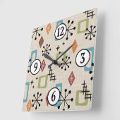 Modernes Muster der Sternexplosion des Atomzeitalt Quadratische Wanduhr (Winkel)