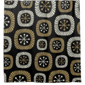 Modernes Muster der Sternexplosion Mitte des Jahrh Duschvorhang (Vorderseite)