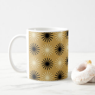 Modernes Muster der Sternexplosion Mitte des Jahrh Kaffeetasse
