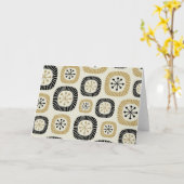 Modernes Muster der Sternexplosion Mitte des Jahrh Karte (Gelbe Blume)