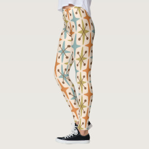 Modernes Muster der Sternexplosion Mitte des Jahrh Leggings