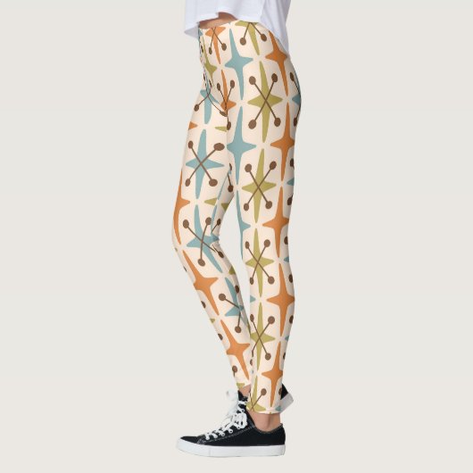 Modernes Muster der Sternexplosion Mitte des Jahrh Leggings (Links)