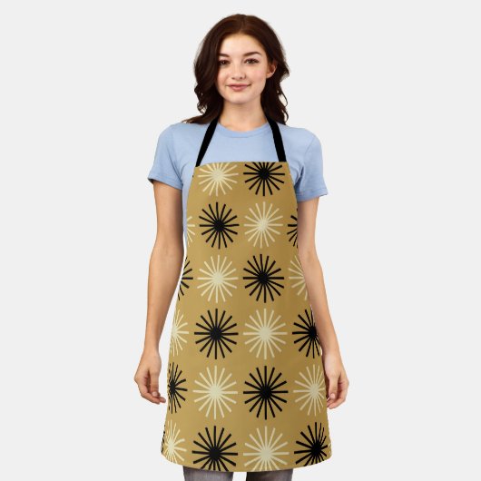 Modernes Muster der Sternexplosion Mitte des Jahrh Schürze (Getragen)