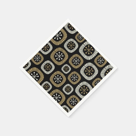 Modernes Muster der Sternexplosion Mitte des Jahrh Serviette (Ecke)