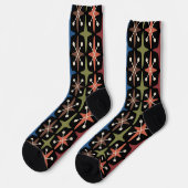 Modernes Muster der Sternexplosion Mitte des Jahrh Socken (Linkes Detail)