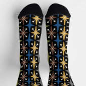 Modernes Muster der Sternexplosion Mitte des Jahrh Socken (Oben)