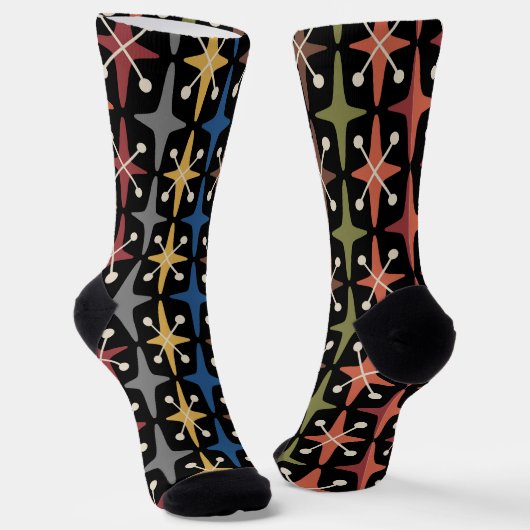 Modernes Muster der Sternexplosion Mitte des Jahrh Socken (Gewinkelt)