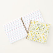 Modernes Muster der Wildblume zurück zur Schule Notizblock (Innenseite)