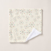 Modernes Muster des Atomzeitalters Mitte des Jahrh Badhandtuch Set (Waschlappen)