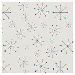 Modernes Muster des Atomzeitalters Mitte des Jahrh Stoff