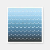Modernes Muster des Blue Wave Musters Serviette (Vorderseite)