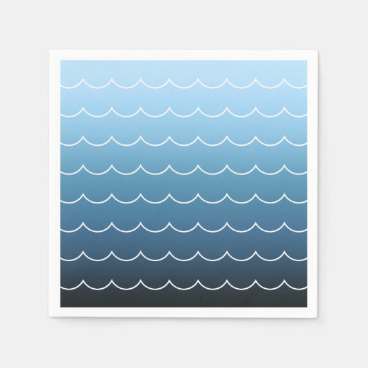 Modernes Muster des Blue Wave Musters Serviette (Vorderseite)