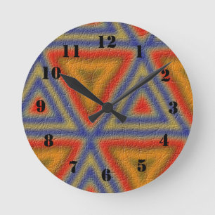 Modernes Muster des Dreiecks Runde Wanduhr