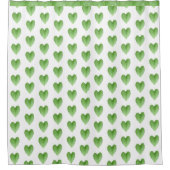 Modernes Muster des grünen Herzens Duschvorhang (Vorderseite)