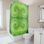 Modernes Muster des grünen Spiralmusters Duschvorhang (Beispiel)
